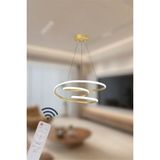 Modern Eskitme Space Model 3 Renk (Beyaz&sarı&günışığı) Kumandalı LED Avize - Eskitme - Gold