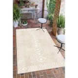 Modern Etnik Kilim Desenli Dijital Baskılı Yıkanabilir Kaymaz Taban Salon Halısı Yolluk 120 X 180 Cm Krem