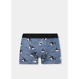 Modern Fit Baskılı Erkek Mavi Boxer