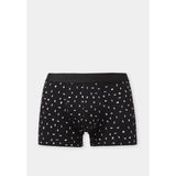 Modern Fit Baskılı Erkek Siyah Boxer