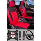 Modern Garaj Fiat Albea, Tipo, Linea, Palio, Egea, Tempra Uyumlu Ön Arka Tam Set Gofrajlı Oto Koltuk Kılıfı Seti - Kırmızı