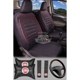 Modern Garaj Fiat Albea, Tipo, Linea, Palio, Egea, Tempra Uyumlu Ön Arka Tam Set Gofrajlı Oto Koltuk Kılıfı Seti - Siyah