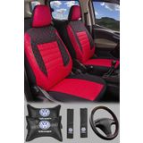 Modern Garaj Volkswagen Golf, Polo, Bora Gofrajli Oto Koltuk Kilifi Seti Gofsetkirmizi