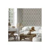 Modern Geometrik Desen Duvar Kağıdı - Vera 1502-5, Gri, Elyaf Taban (Non-Woven) - 16.5 M2