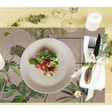 Modern Geometrik Kumaş Amerikan Servis 4'lü Set (Keten Kumaş Ulusl. Yıkama ve Solmama Sertifikası) - 35 x 50 cm - Çok Renkli