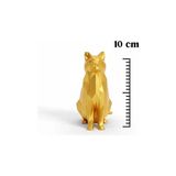 Modern Geometrik Tasarım Gold Kedi Figürü - Dekoratif Minimalist Biblo -10 cm - Renkli