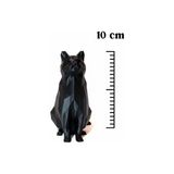 Modern Geometrik Tasarım Siyah Kedi Figürü - Dekoratif Minimalist Biblo -10 cm