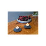 Modern Geometrik Tasarımlı 2'li Tealight Mumluk Seti Gri