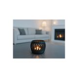 Modern Geometrik Tasarımlı Dekoratif Tealight Mumluk Siyah