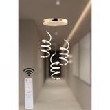Modern Gold 3'lü Yay Sarkıt Model (Beyaz&sarı&günışığı) Kumandalı LED Avize