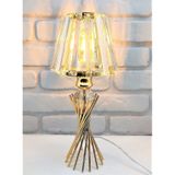 Modern Gold Metal Burgu Kristal Taşlı Kristal Konik Şapka Abajur Gold