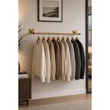 Modern Gold Metal Duvara Monte 70 Cm Askılık Elbise Askılığı Konfeksiyon Askılığı Duvar Askısı Kıyafet Askılığı