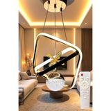 Modern Gold Toplu Küp Model 3 Renk Kumandalı (Beyaz&sarı&günışığı) LED Avize