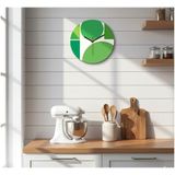 Modern Green Duvar Saati - Oval Yeşil Özel Tasarım Duvar Saati - Sessiz Mekanizma | NonTicking