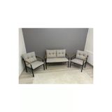 Modern Gunes Balkon, Bahce, Cafe - Metal Kanepe Koltuk Takimi - 2+1+1