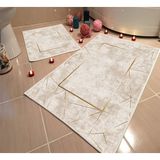 Modern Home Dot Taban Banyo Paspası İkili Takım Dijital Baskı Yıkanabilir Kaymaz Taban - Renkli