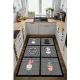 Modern home Kaktüs Desenli Dijital Baskı Dot/Keçe Mutfak Halısı Makinada Yıkanabilir Halı