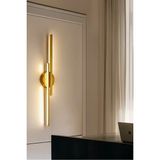 Modern Kablosuz Çift Yönlü Tak Çalıştır Ledli Pilli Aplik Banyo Tablo Ayna Aydınlatma Eskitme Gold