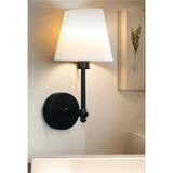 Modern Kablosuz Duvar Aplik Lampe Pilli Aplik Mat Siyah Pil İle Çalışır Krem Abajur Siyah