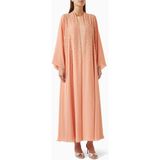 Modern Kadınlar Için Sequin Detaylı Abaya Seti ile Şıklığı ve Konforu Yakalayın - Turuncu - XL