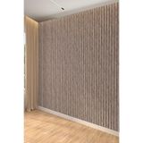 Modern Kahve Tonları Dikey Panel Efektli Tekstil Duvar Kağıdı, 200 x 300