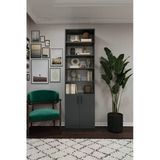 Modern Kapaklı Ayarlanabilir Raf Ev Ofis Kitaplık %100 Mdf Dekoratif Kütüphane K38 Vitrin