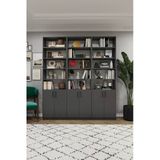Modern Kapaklı Ayarlanabilir Raf Ev Ofis Kitaplık %100 Mdf Dekoratif Kütüphane K57