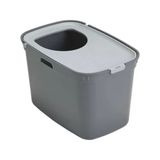 Modern Kapalı Kedi Tuvaleti, Gri/Açık Gri, 59 Cm