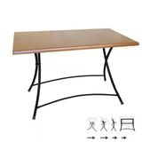 Modern Katlanır Masa 80X120 Cm - (Werzalit, Wermodin Ve Allzalit Tabla) - Koyu Ahşap