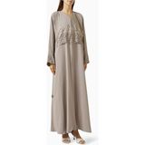Modern Kesim Pelerinli Abaya Şıklığı ile Günlük ve Özel Günler Için Ideal Seçim - Gri - 56
