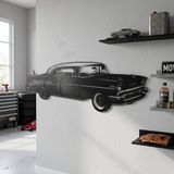 Modern Klasik Bel Air Araba Silüetli Metal Duvar Panosu