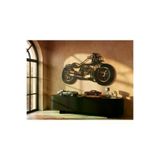 Modern Klasik Chopper Motosiklet Silüetli Estetik Metal Duvar Panosu