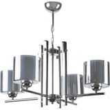 Modern Krom Füme Çift Camlı 4'lü Avize, Salon, Mutfak ve Yatak Odası Için - Seçenek 1 - Ahşap - Bej