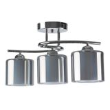Modern Krom Füme Çift Camlı Dekoratif 3 Lü Sarkıt Avize