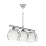 Modern Krom Sıralı 3 Lü Opal Cam Sarkıt Avize