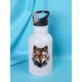Modern Kurt Baskılı Matara Suluk 600 ml - Sporcu Suluğu, Büyük Suluk, Spor Matara, Sporcu Sulukları