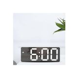 Modern LED Dijital Masa Saati Alarm Termometre Tarih Aynalı Masaüstü Saat Siyah Plastik Digital