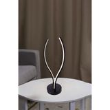 Modern LED Masa Lambası, Siyah Metal, Dalga Tasarım, 52 Cm Yükseklik, İç Mekan Kullanımı için Dekoratif Aydınlatma