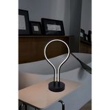 Modern LED Masa Lambası, Siyah Metal, Halka Tasarım, 45 cm Yükseklik, İç Mekan için Şık Dekoratif Aydınlatma
