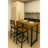 MODERN LİFEE 2 TABURE+BAR MASASI ÖZEL TASARIM DOĞAL AHŞAP BAR MASASI TAKIMI 60 X 120