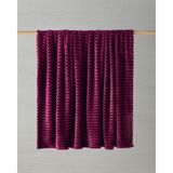 Modern Line Çizgili Super Soft Tek Kişilik Battaniye 150X200 cm Mürdüm - 150 x 200 cm