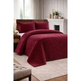 Modern Line Premium 3 Parça Yatak Örtüsü Seti Özel Çantalı 220X240 cm Yastık Kılıfı 50X70 cm 2 Adet - Kırmızı - 220 x 240 cm