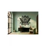 Modern Lotus Çiçeği Ve Mandala Motifli Estetik Metal Duvar Panosu