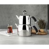 Modern Maxi Büyük Boy Paslanmaz Çelik 1.6-2.5 Lt. Çaydanlık Takımı
