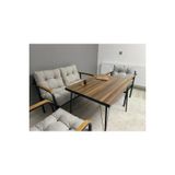 Modern Merkur Balkon, Bahce, Cafe - Metal Kanepe Koltuk Takimi - 2+1+1 + Masa