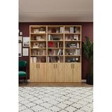 Modern Meşe Kapaklı Ayarlanabilir Raf Ev Ofis Kitaplık %100 Mdf Dekoratif Kütüphane K51