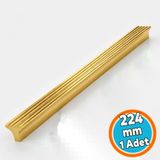 Modern Metal Dolap Kulbu Mutfak Banyo Gardırop Çizgili Altın Çekmece Kulp 224 Mm
