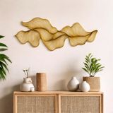 Modern Metal Duvar Dekoru Soyut Çizgisel Minimalist Salon Ofis Yatak Odası Süsü (gold, 70x30)