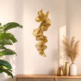 Modern Metal Duvar Dekoru Soyut Çizgisel Minimalist Salon Ofis Yatak Odası Süsü (gold, 90x35)