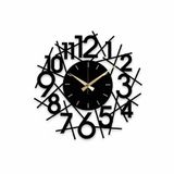 Modern Metal Duvar Saati, Siyah, Altın Rengi Akrep ve Yelkovan, Dekoratif Tasarım